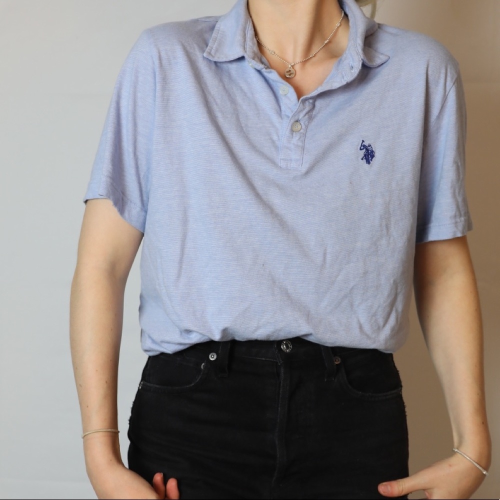 Collared polo tee (light paste blue)